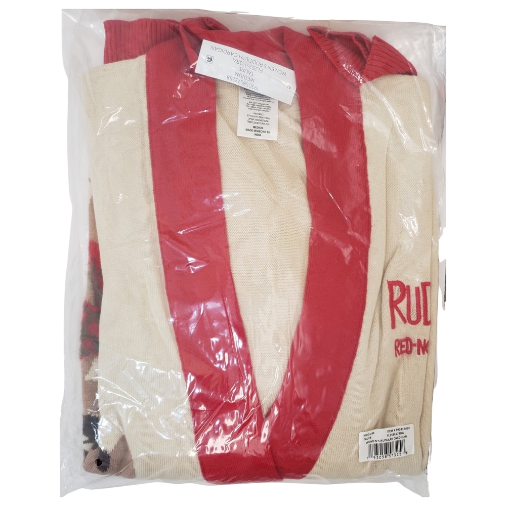 Character Cardigan Winter Women Rudolph the Red-Nosed Reindeer NWT